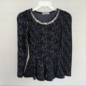 Elegant Black Peplum Blouse